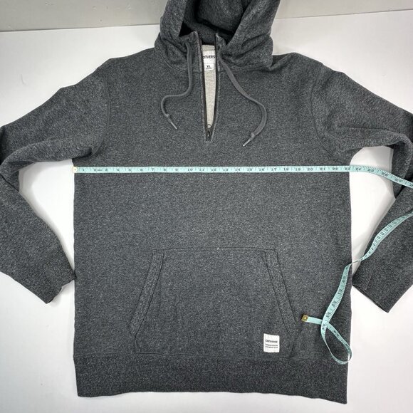 Converse‎ Men's Gray Athletic Quarter Zip Hooded Long Sleeve Sweatshirt XL/C46 - Picture 9 of 11
